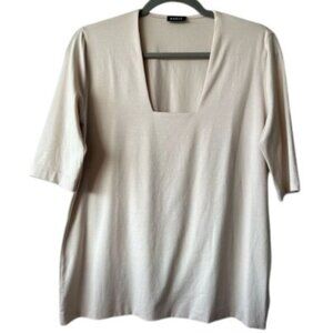 Akris off-white unique squareneck style shirt size 12